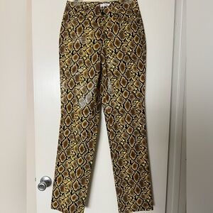 Faux leather print pants